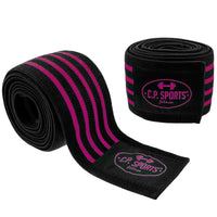 C.P Sports Knee Wraps, black/pink, 2 m