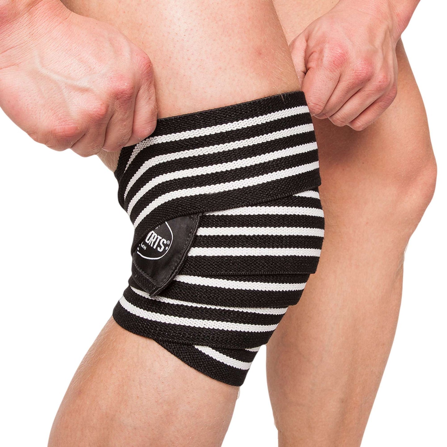 C.P Sports Knee Wraps, black/white, 2 m