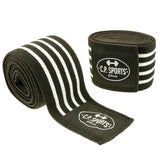 C.P Sports Knee Wraps, black/white, 2 m