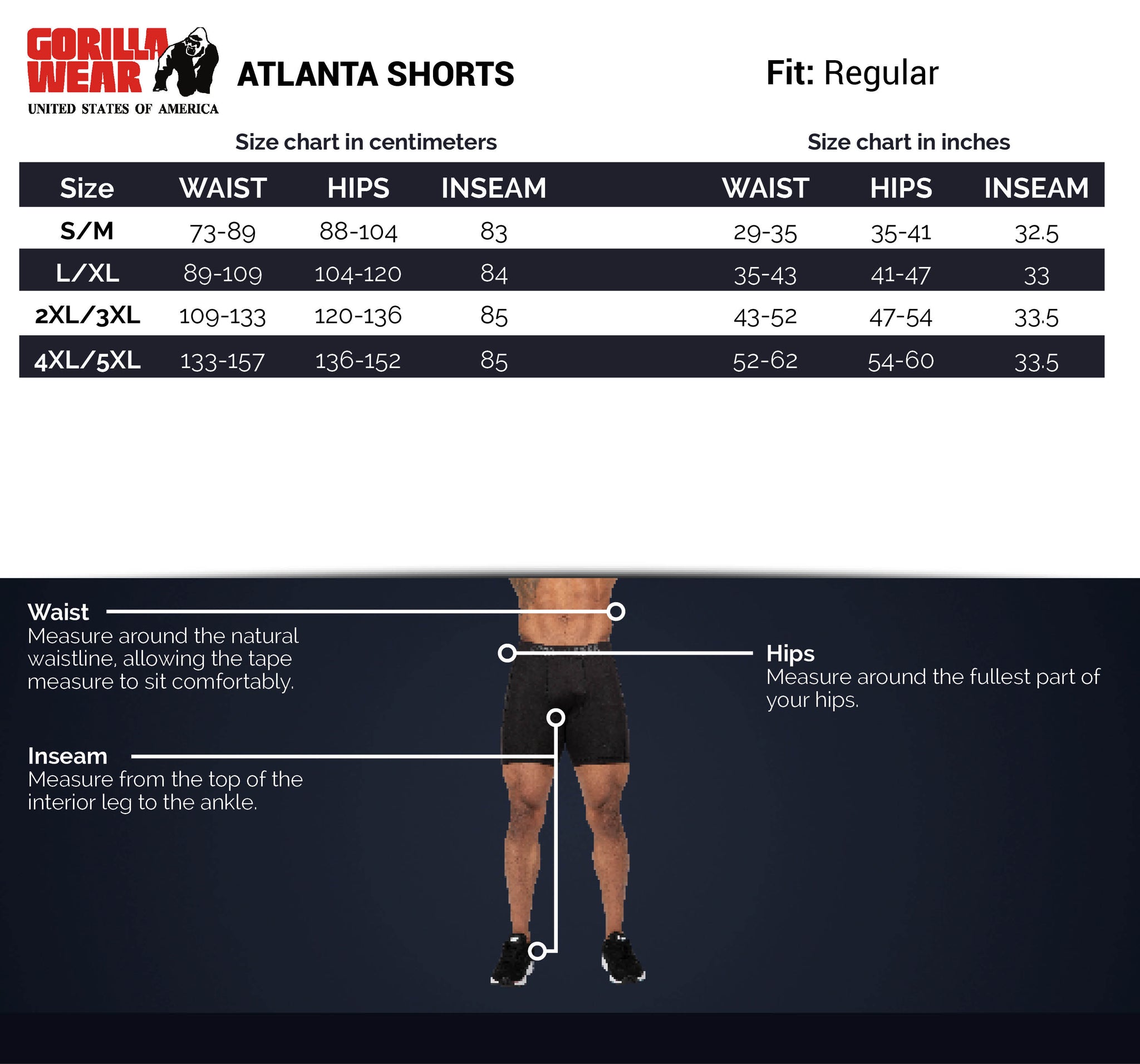 Gorilla Wear Atlanta Shorts, black/grey