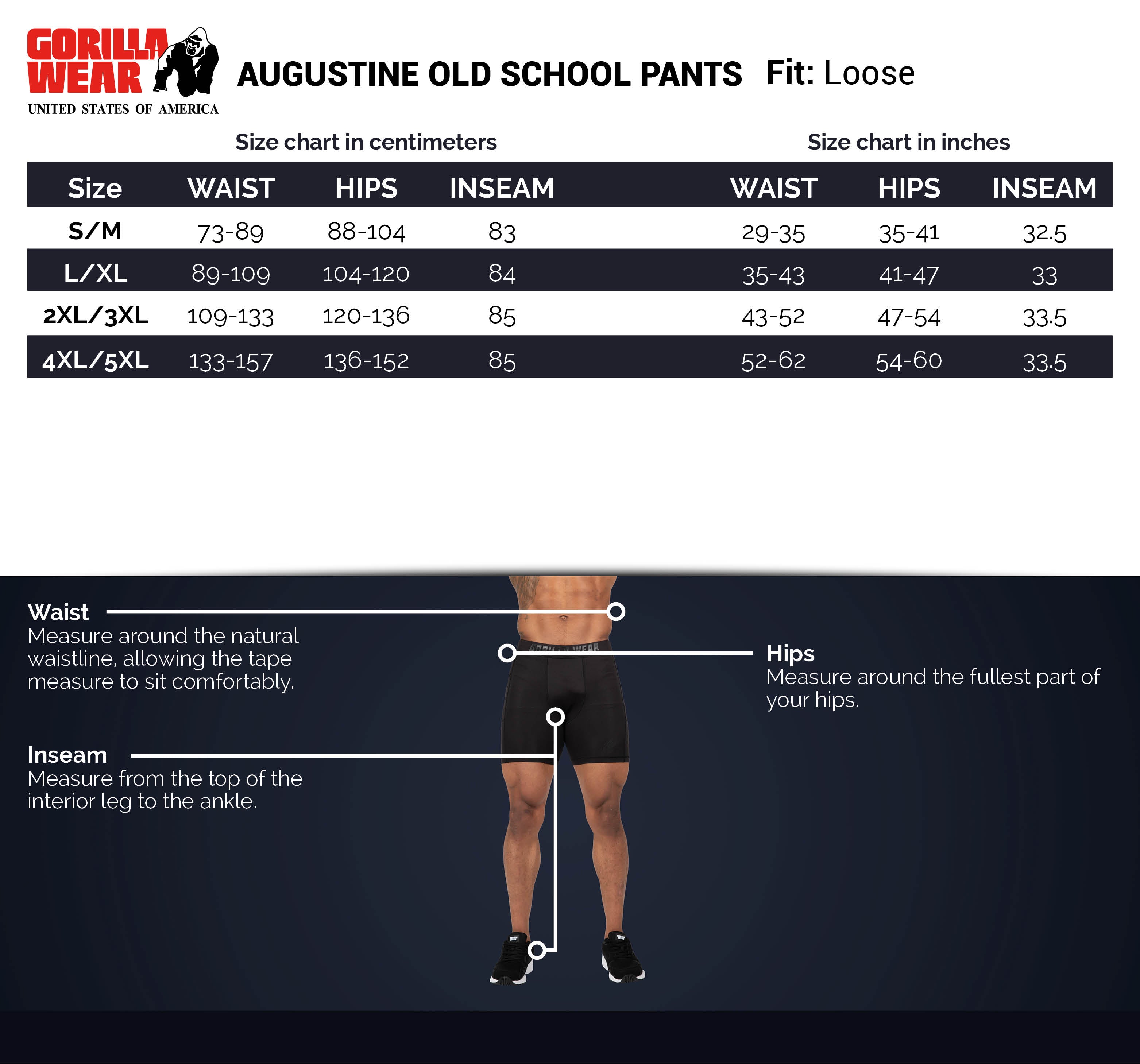 Gorilla Wear Augustine Old School Pants, black/red