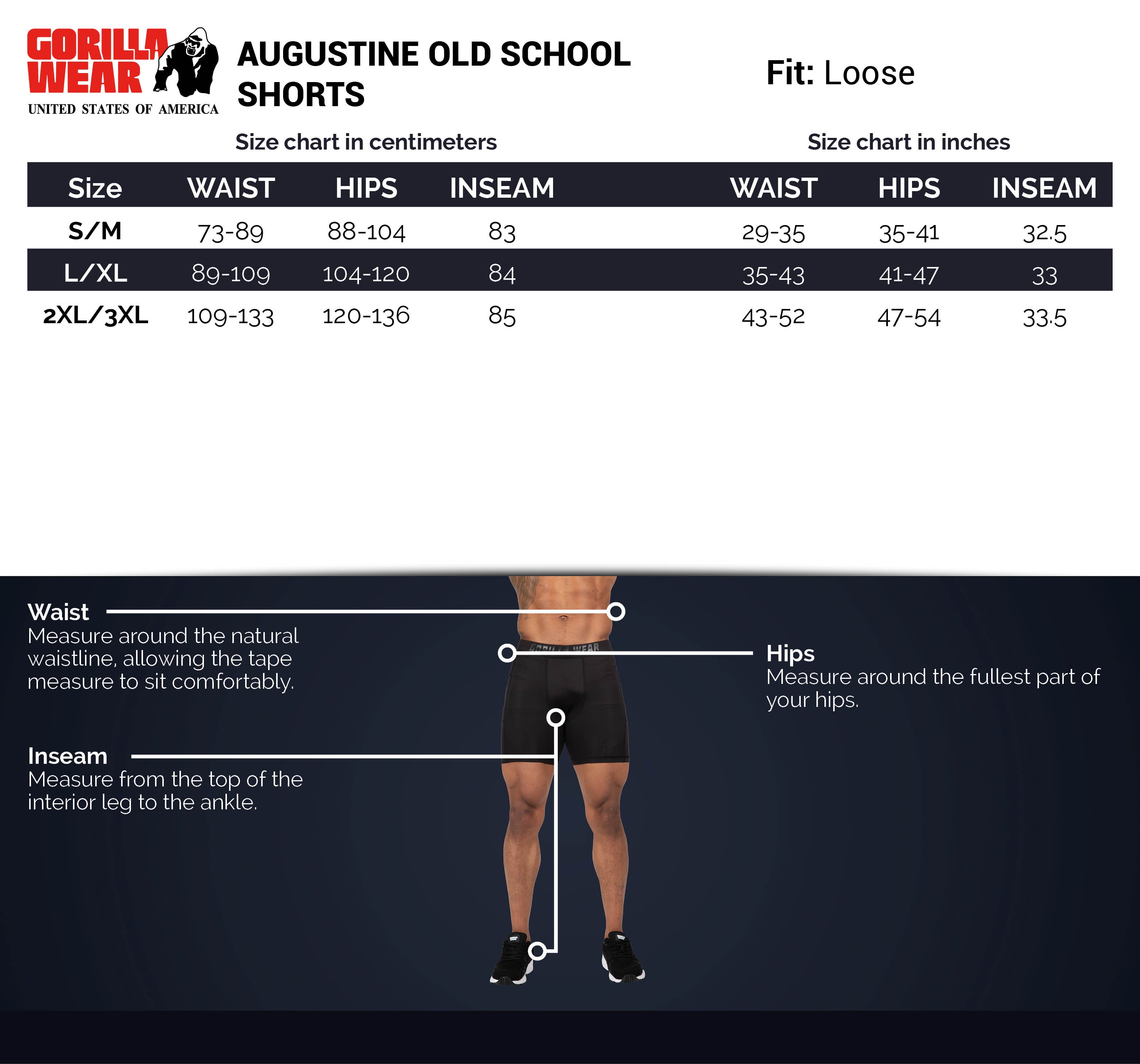 Gorilla Wear Augustine Old School Shorts, svart