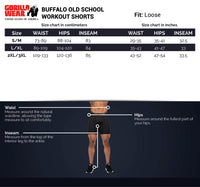 Gorilla Wear Buffalo Old School Workout Shorts, black/red