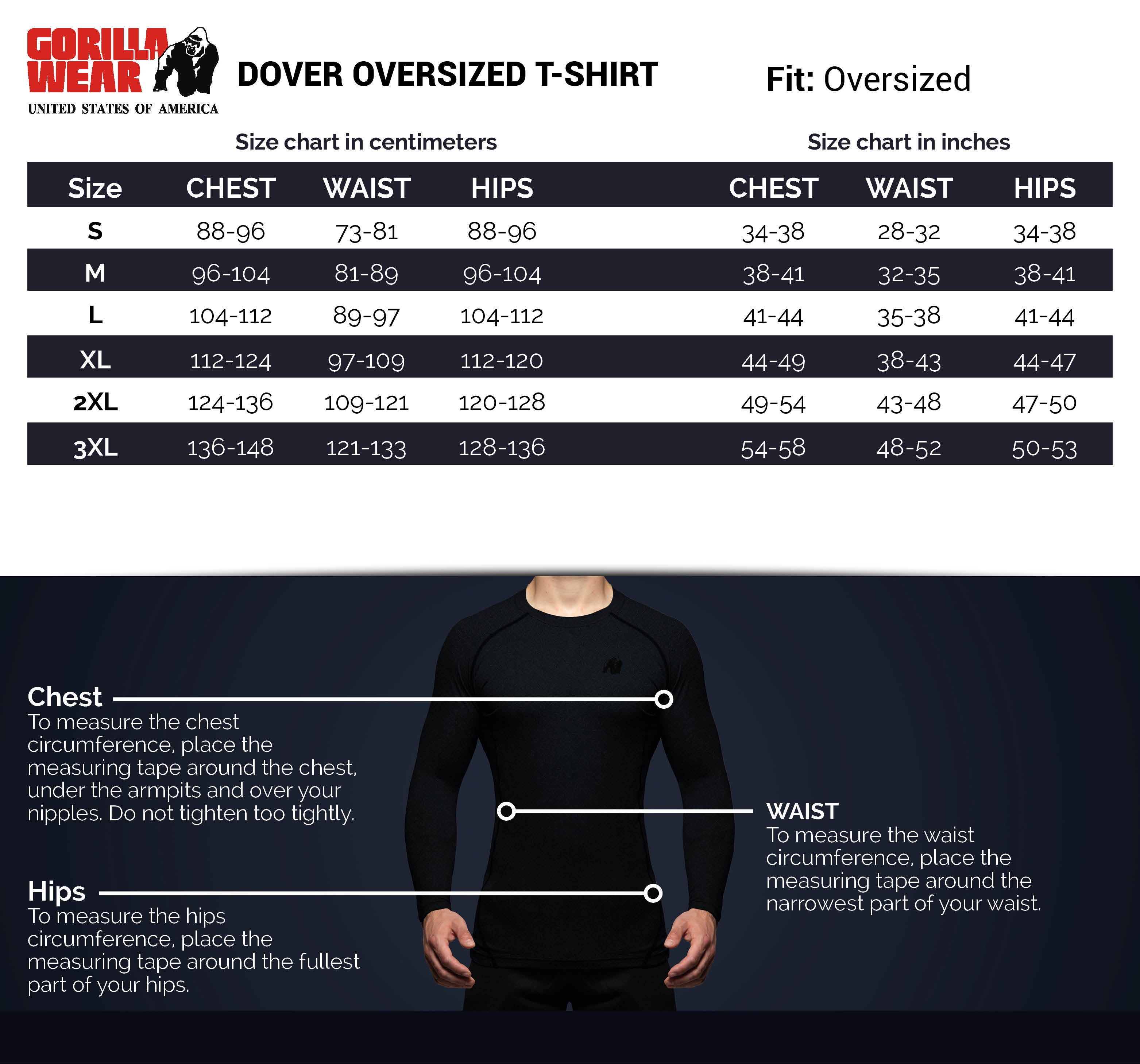 Gorilla Wear Dover Oversized T-Shirt, black