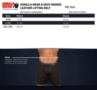 Gorilla Wear 6 Inch Padded Leather Belt, black/black