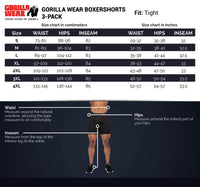 Gorilla Wear Gorilla Wear Boxershorts 3-pack, grey/navy/red