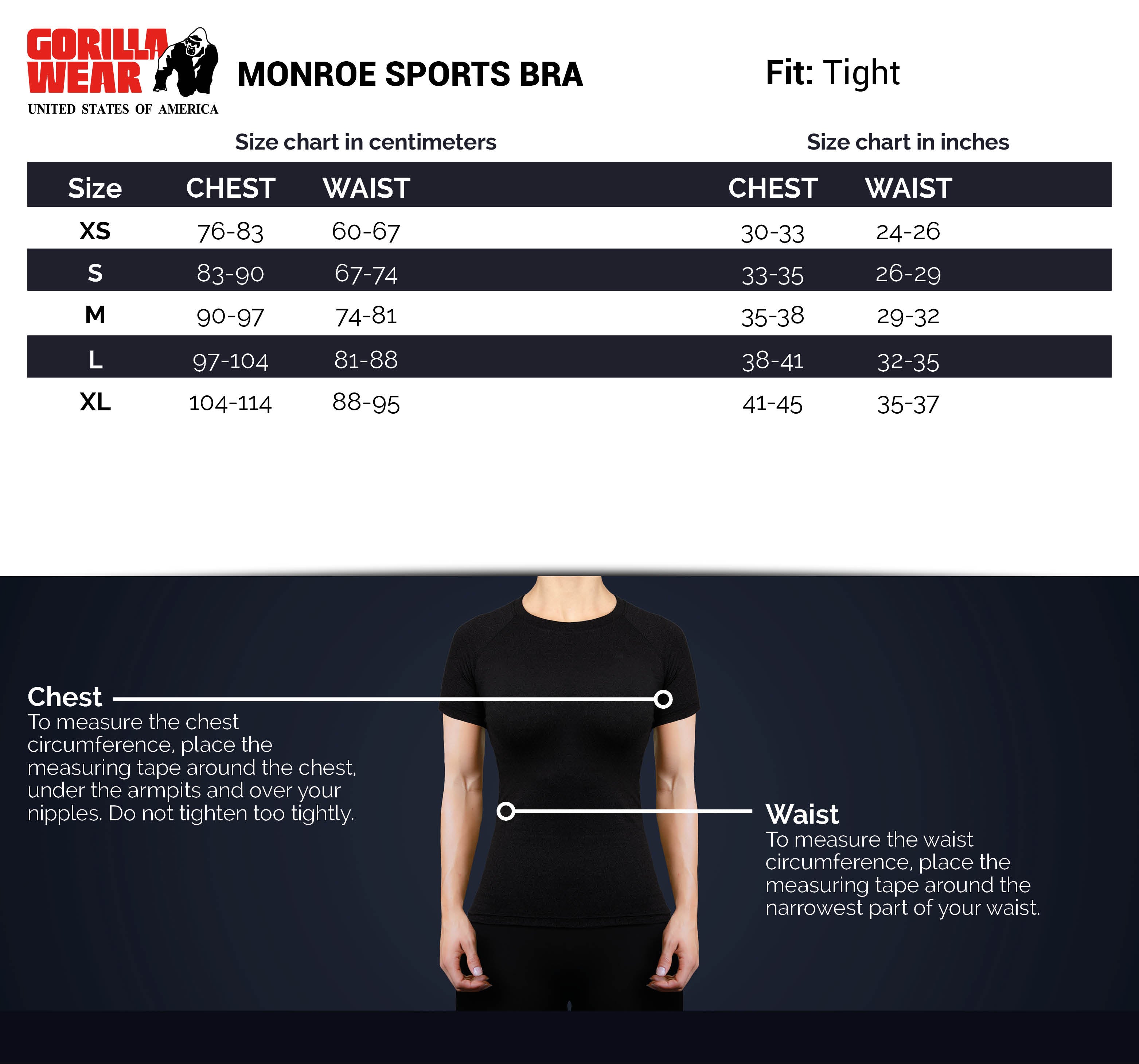 Gorilla Wear Monroe Sports Bra, grey