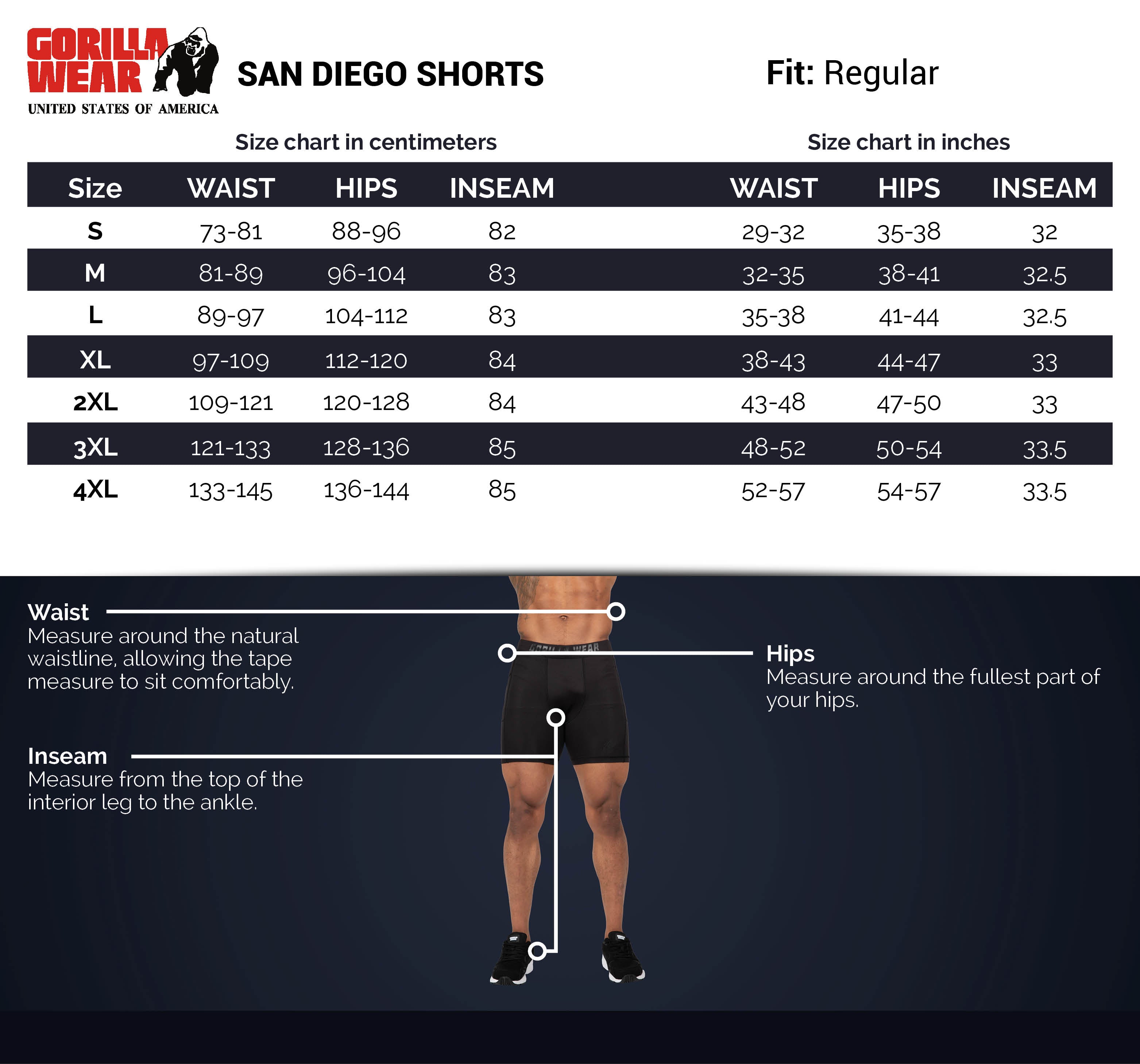 Gorilla Wear San Diego Shorts, black