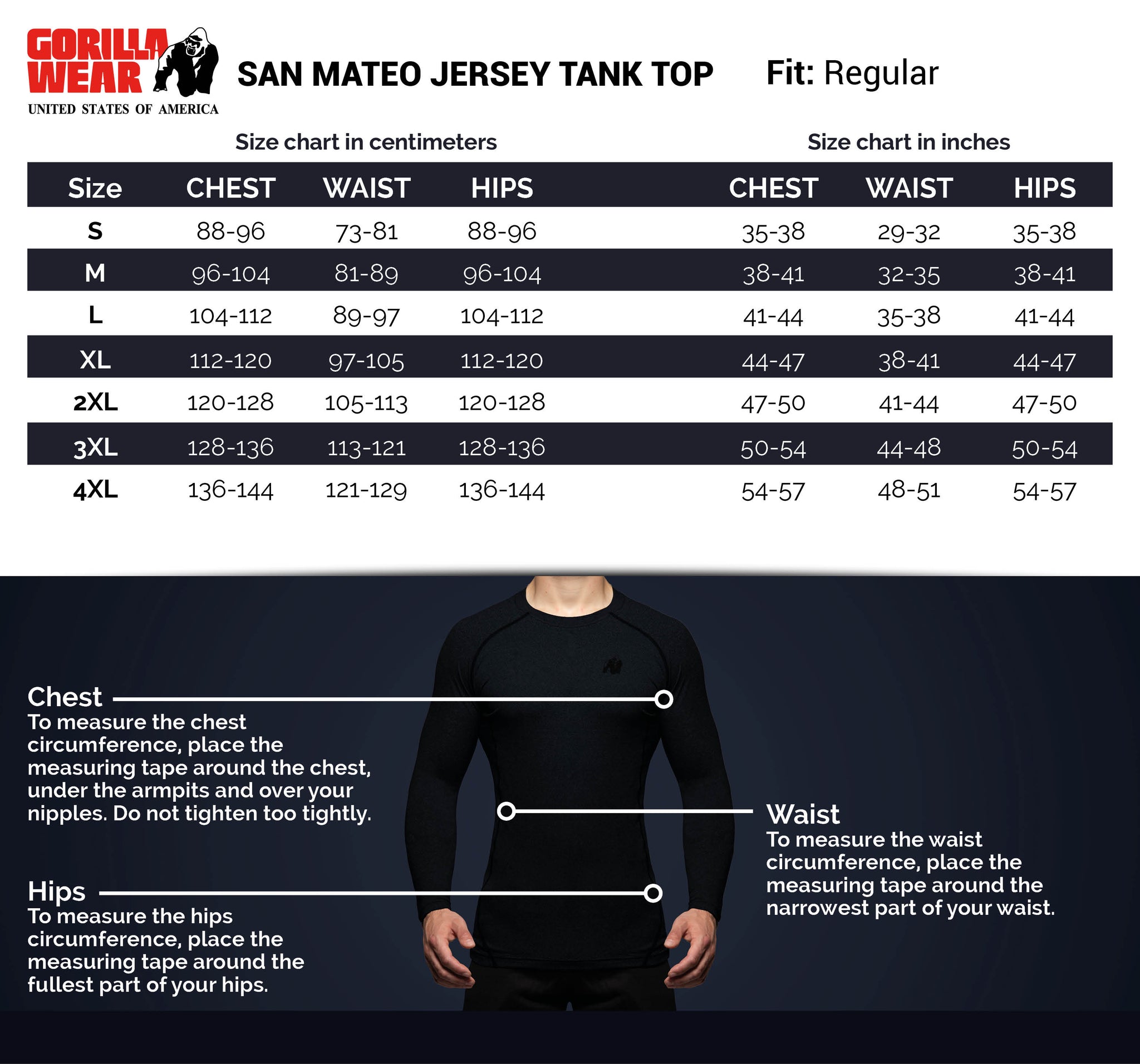 Gorilla Wear San Mateo Jersey Tank Top, white/blue