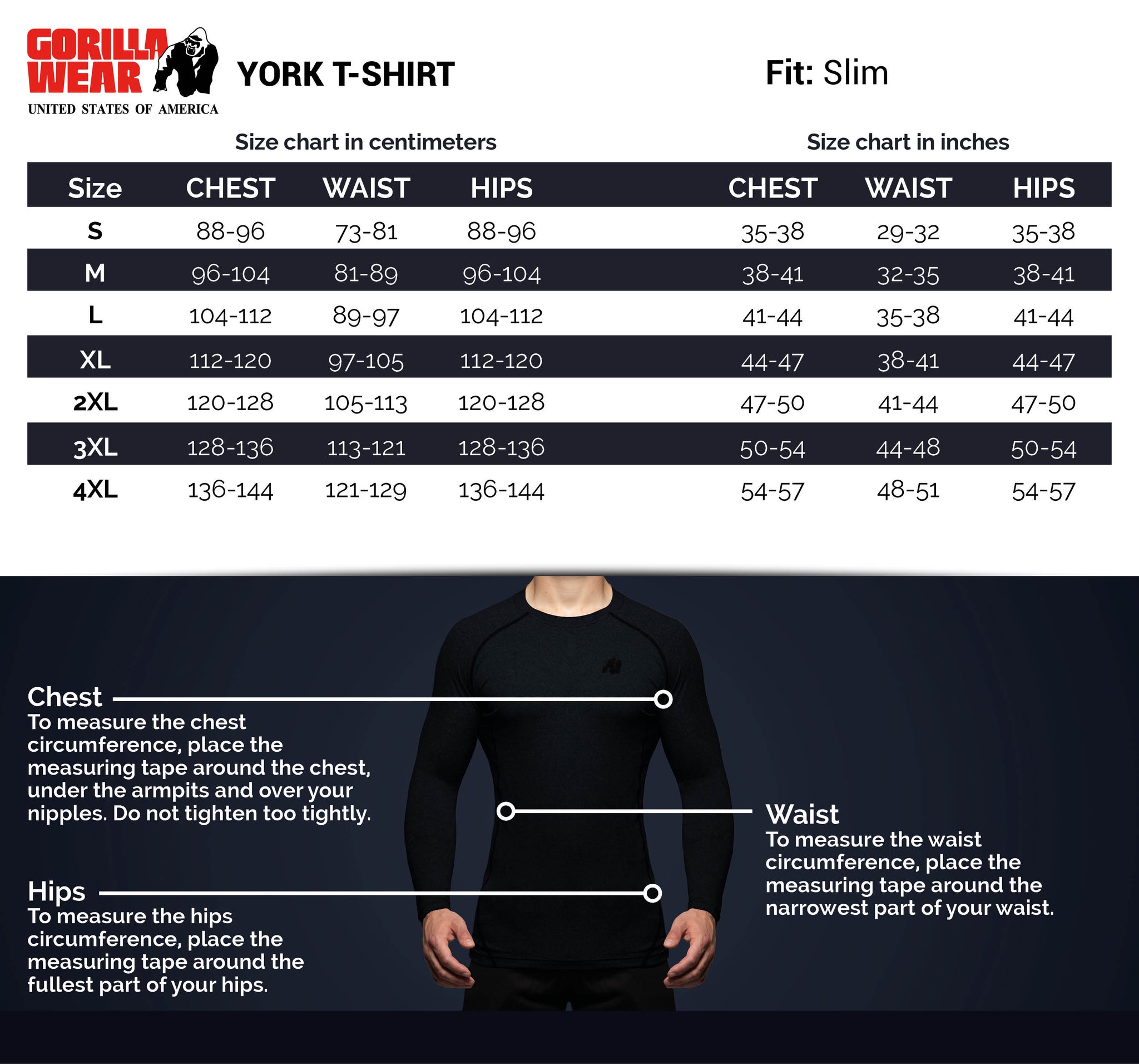Gorilla Wear York T-Shirt, black