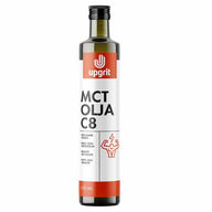 Upgrit C8 MCT-olja – 100 % Kaprylsyra från Kokos i Glasflaska