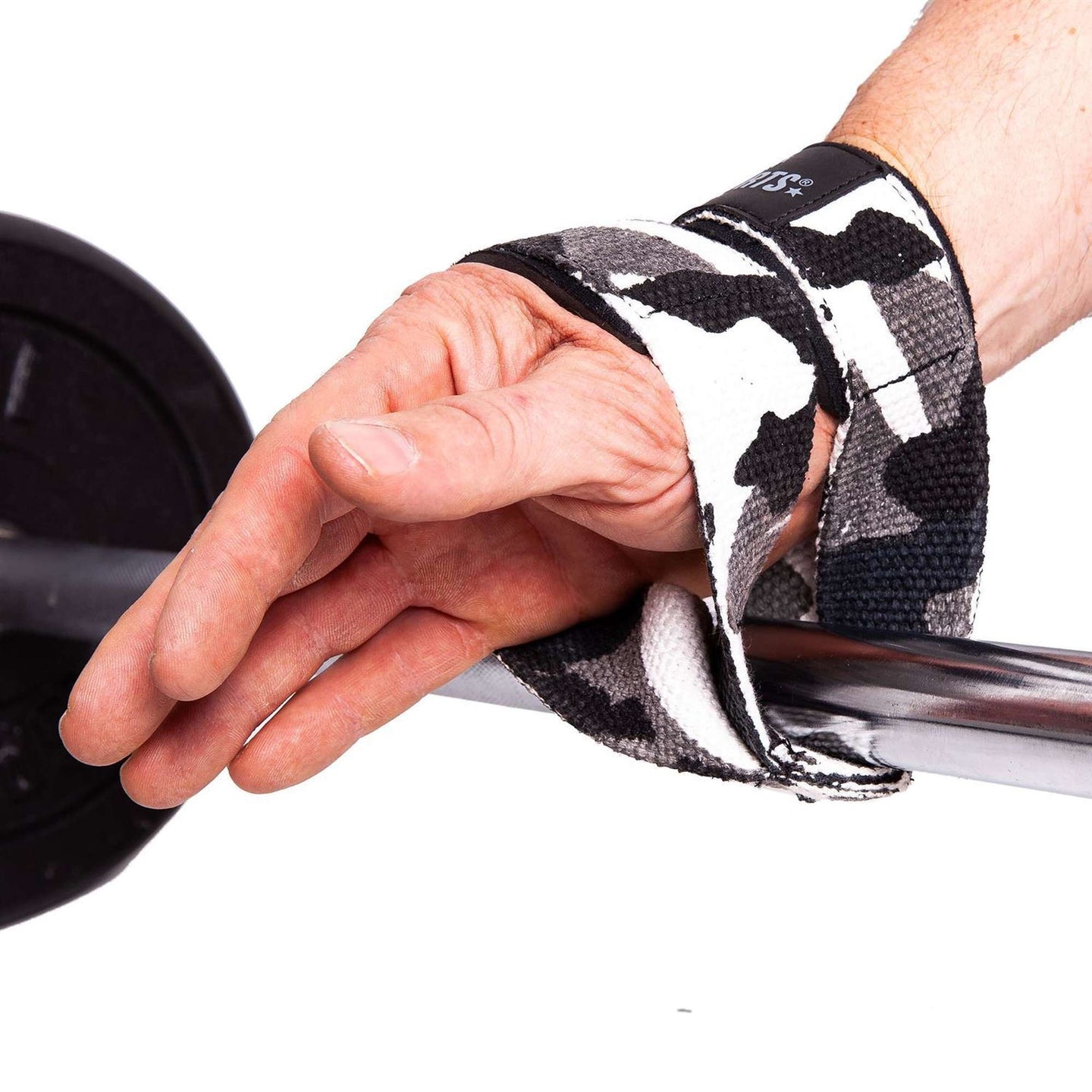 C.P Sports Figure 8 Straps - Lifting Loops, white camo