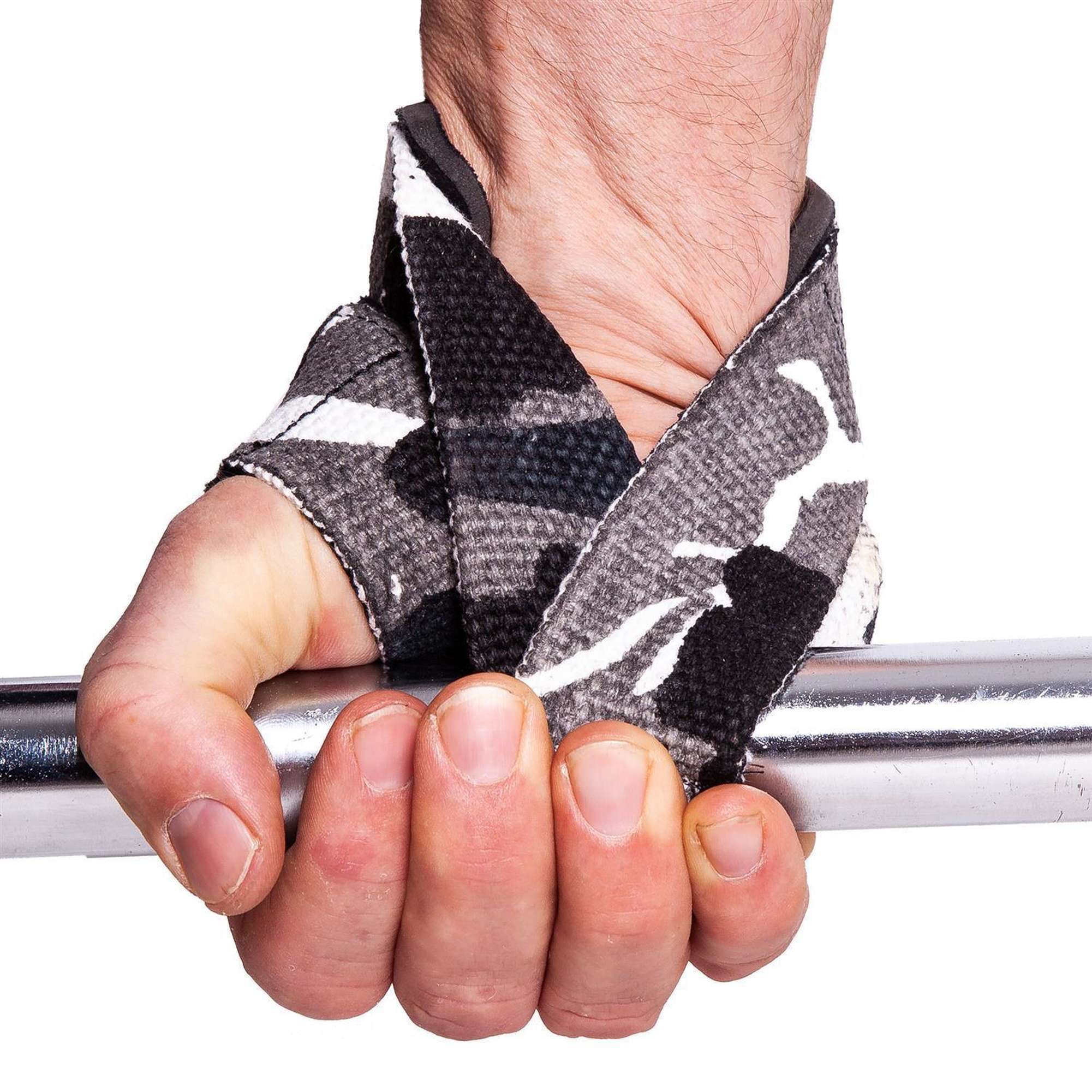C.P Sports Figure 8 Straps - Lifting Loops, white camo
